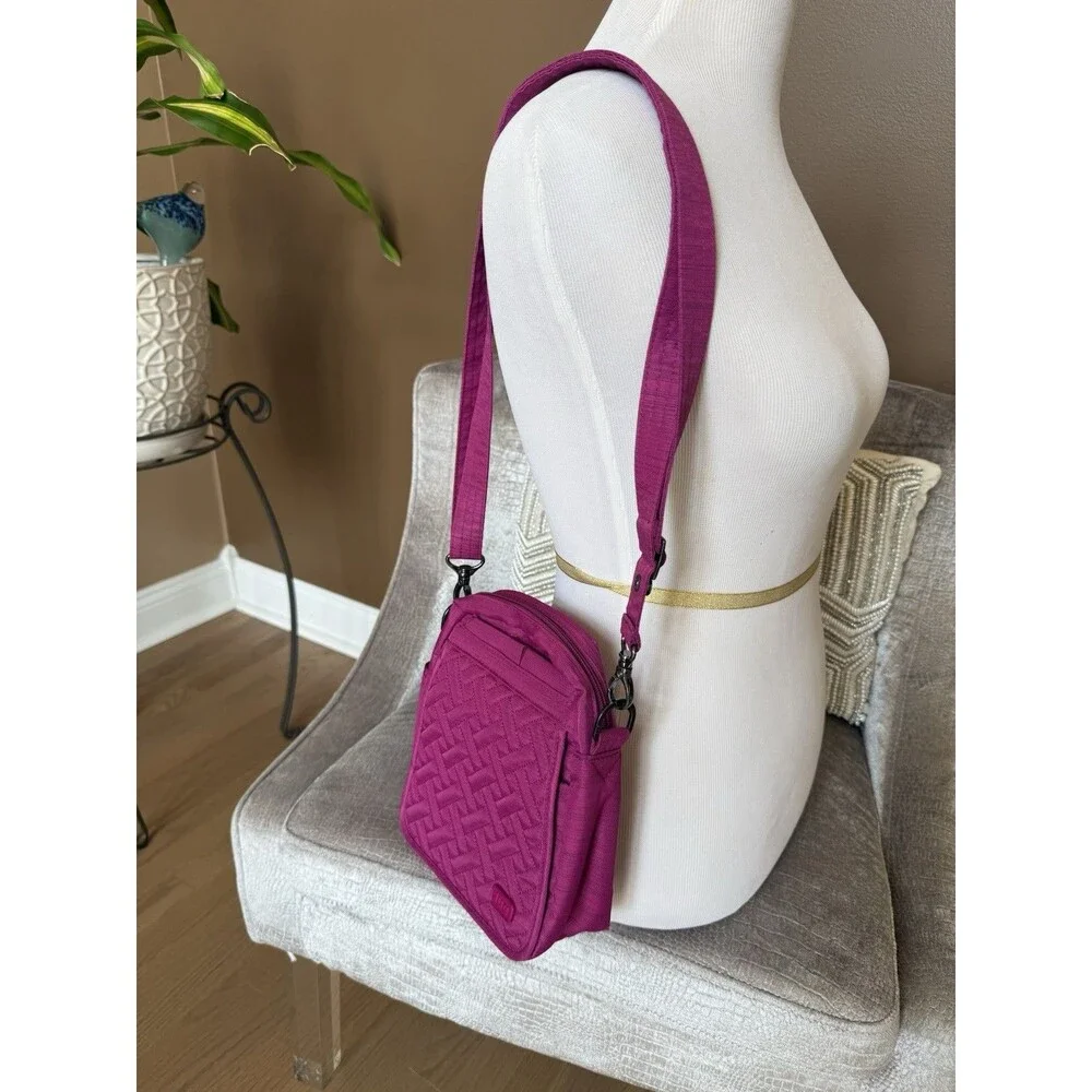 LUG Flapper SE Convertible Crossbody Bag Brushed Fuchia Travel Lightwight Purse